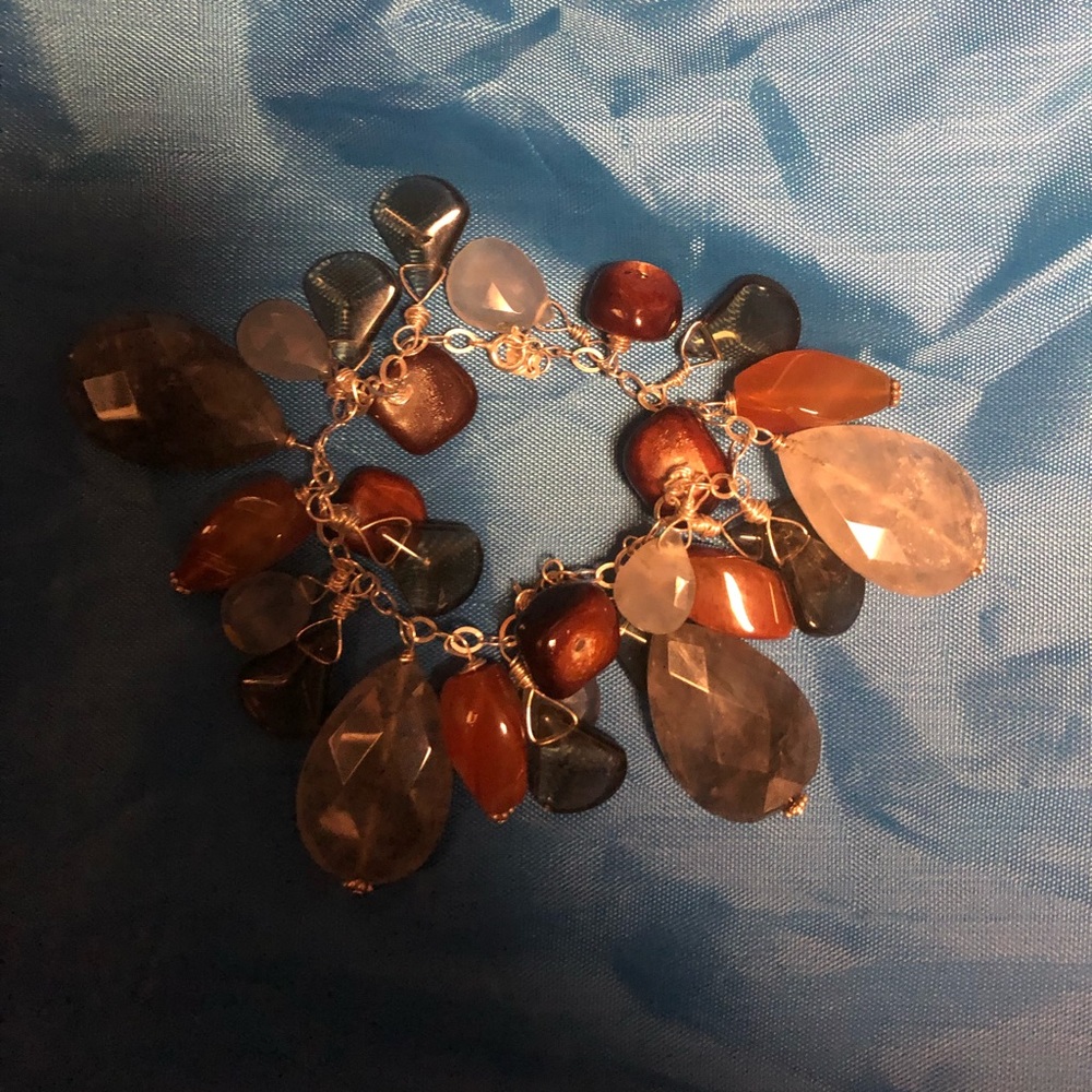 Sterling Sterling Stone Charm Bracelet- 532 $70 or $65 w/offer